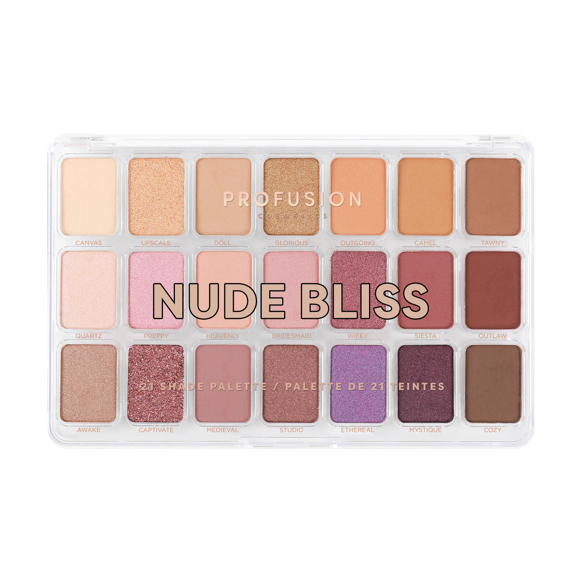 Profusion Cosmetics 21 Shade Eyeshadow Palette - Nude Bliss | Walmart (US)