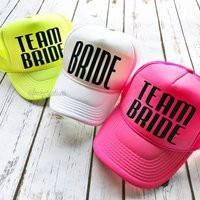 Team Bride Hats | Bachelorette Party Neon Truck Hats Bride Squad Hat Bridesmaid Trucker | Etsy (US)