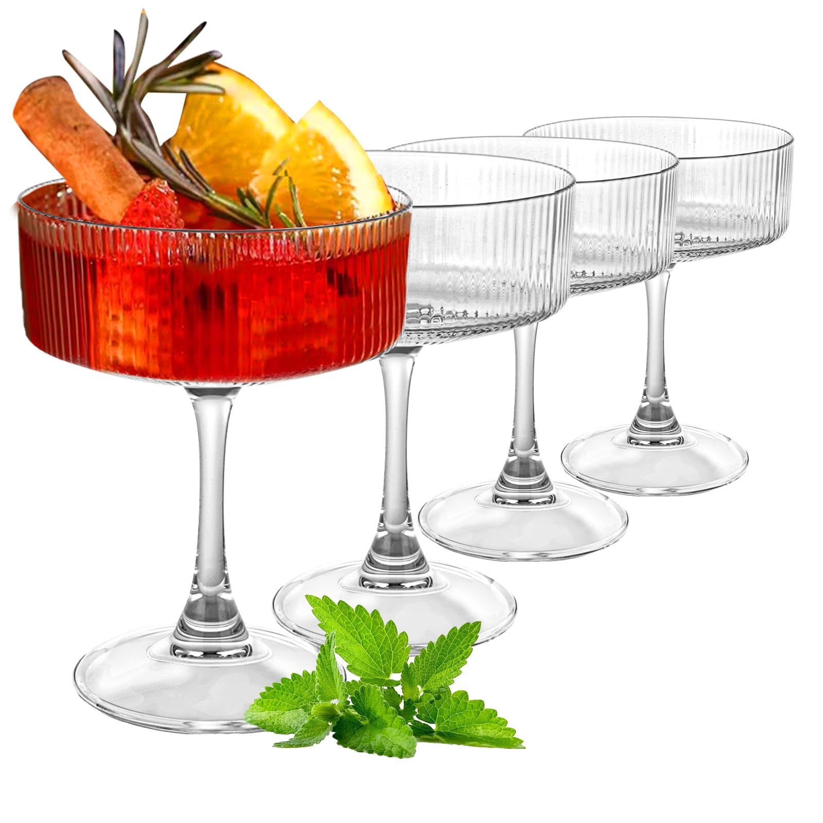 DAJAVE Cocktail Glasses Set of 4, 280ml Espresso Martini Glasses Coupe Glasses for Serving Cockta... | Amazon (UK)