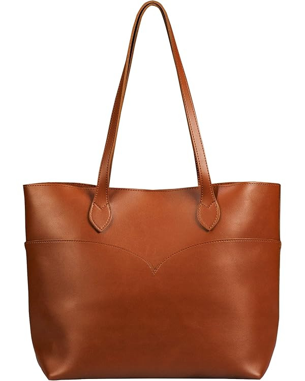 Tote Bag For Women Vegan Leather Simple Vintage Shoulder Retro Handbag Classic A4 Purse | Amazon (US)