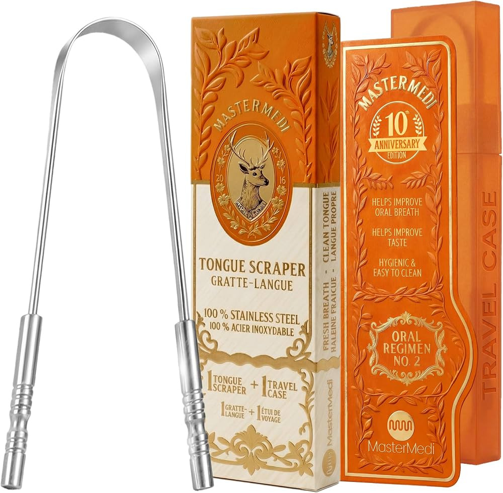 MasterMedi Tongue Scraper with Case Easy to Use Tongue Scraper for Adults, Tongue Cleaner for Ora... | Amazon (US)