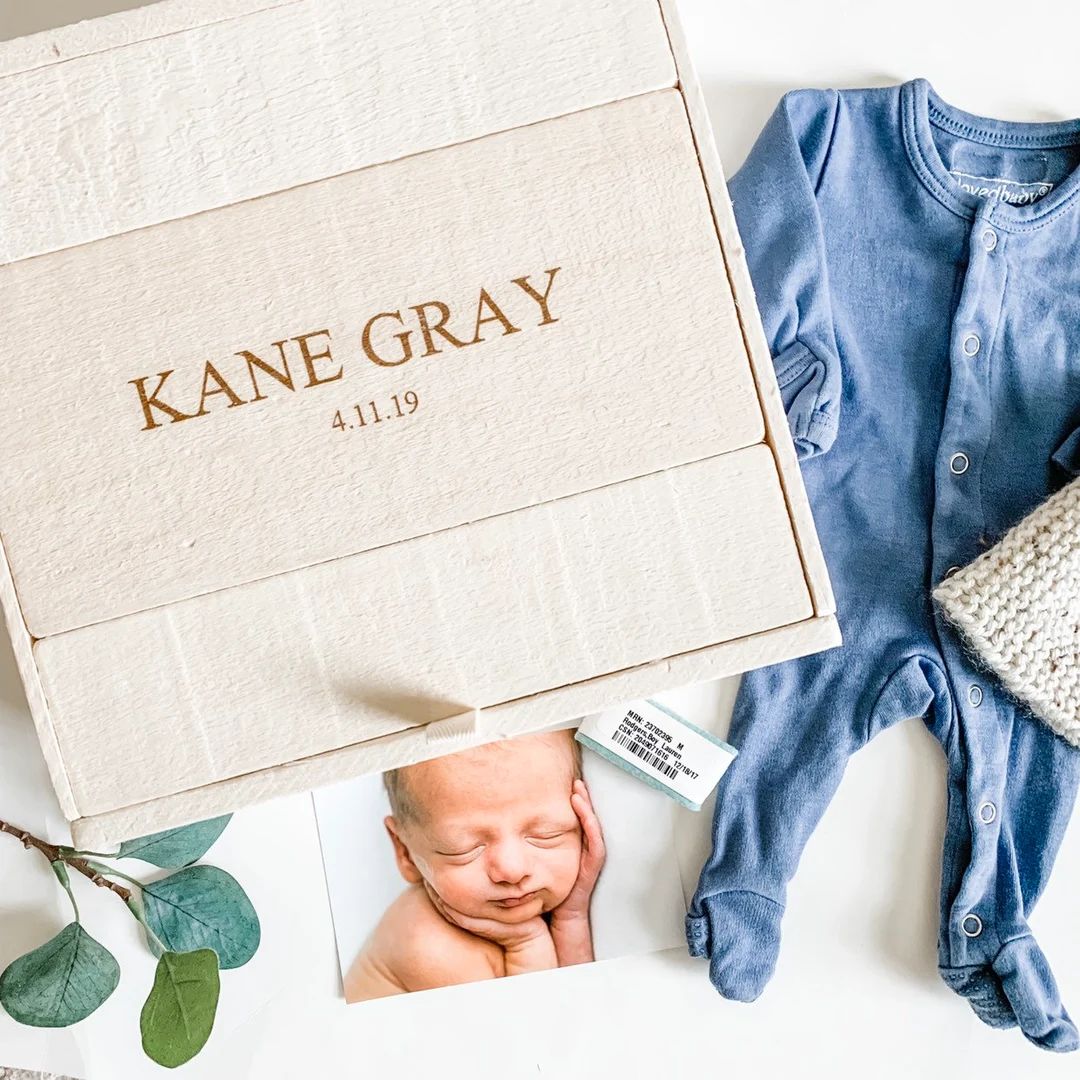 LARGE SIZE Baby Boy Keepsake Box // Baby Keepsake Box, Personalized Box, Wood Box, Baby Boy Gift ... | Etsy (US)