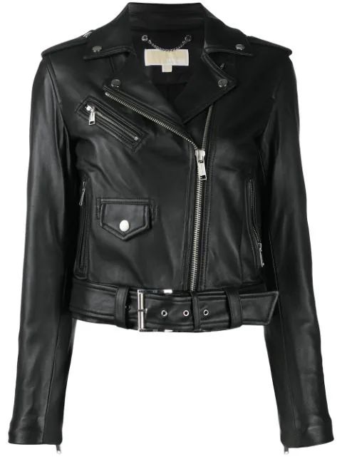 cropped leather jacket | Farfetch (US)