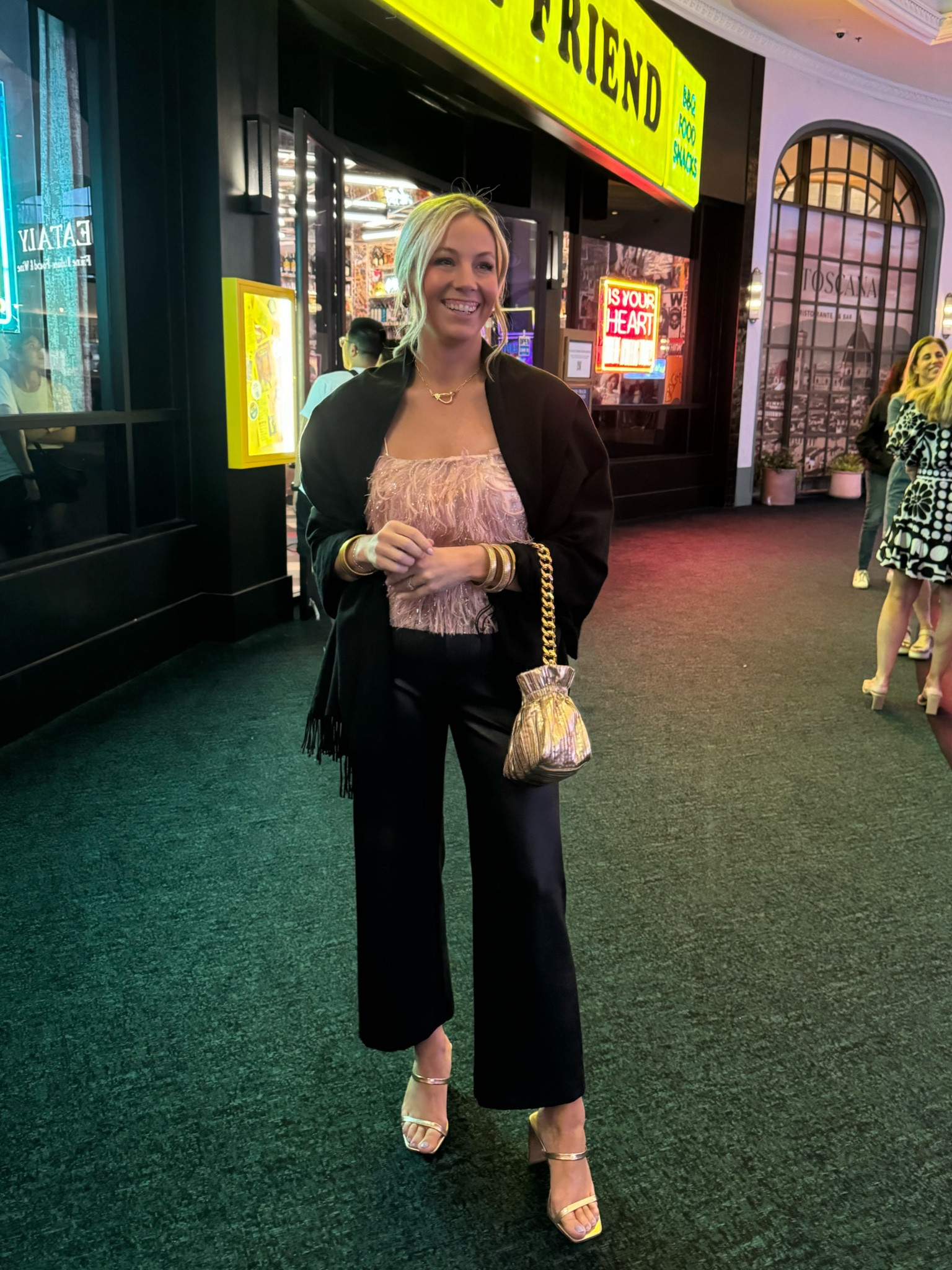 Dinner fit
Feather top: from local boutique but linking similar 
Pants: my fav leather Collette pants from Anthro! Size 26
Amazon heels, true to size
Purse: Tuckernuck 

#LTKFindsUnder50 #LTKStyleTip #LTKFindsUnder100