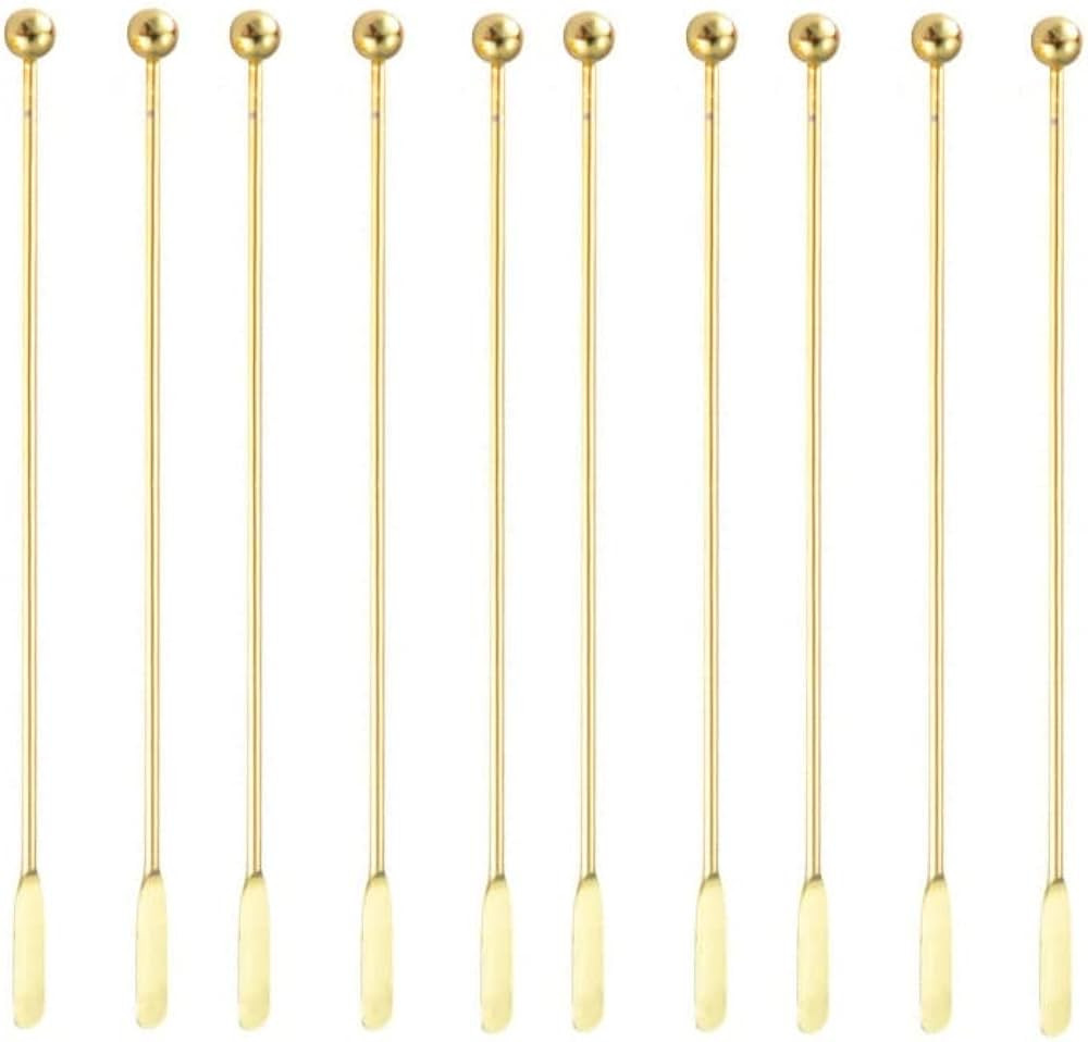 10 pcs Stainless Steel Coffee Beverage Stir Sticks Cocktail Stirrers Drink Swizzle Stick 7.4" Swi... | Amazon (US)