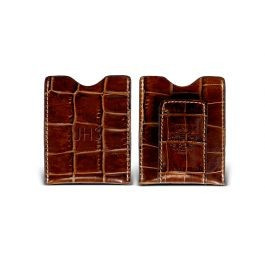 Original Money Clip - British Tan Moc Croc Leather | Barrington Gifts