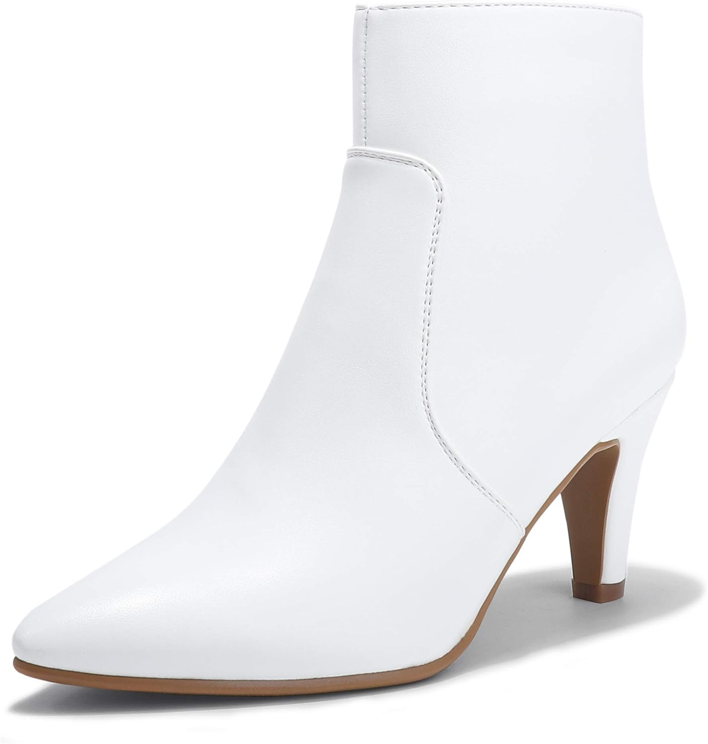 IDIFU Women's CLARA-Z Pointed Toe High Heel Ankle Booties Zipper Buckle Strap Short Boots | Amazon (US)