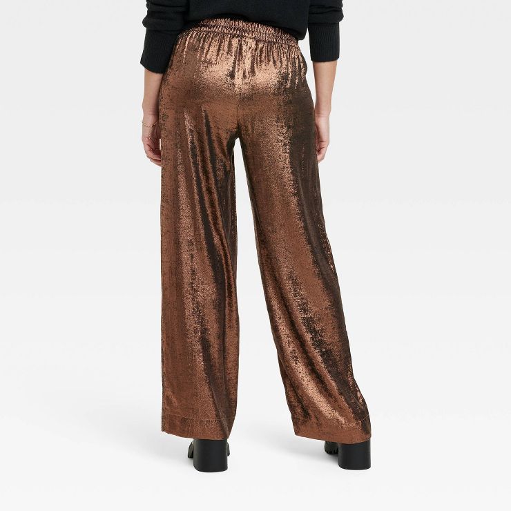 Women's High-Rise Metallic Wide Leg Pants - A New Day™ | Target