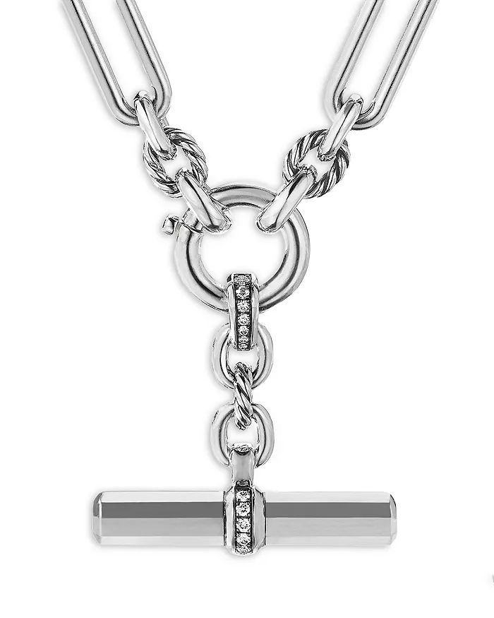 Sterling Silver Lexington Link Necklace with Diamonds, 18" | Bloomingdale's (US)