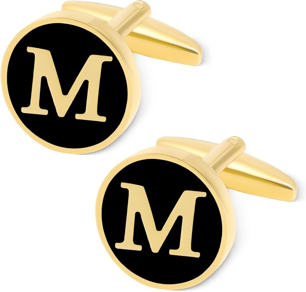 GWD Cufflinks for Men Personalized Letter CuffLink Shirt Cuff links | Amazon (US)