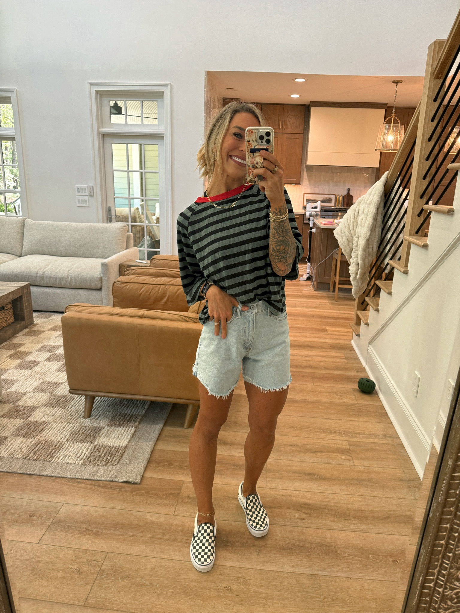 Comfy / casual OOTD🤎✨ S in the tee & in the 26 in the high rise dad short! Wait for these to go on sale from Abercrombie!! LOVE THE FIT! Lil color is ROSY BROWN — Tarte code is always HOLLEY15💋

Striped tee / amazon finds / prime / under $20 / casual style / summer outfit / Holley Gabrielle 

#LTKShoeCrush #LTKStyleTip #LTKSeasonal