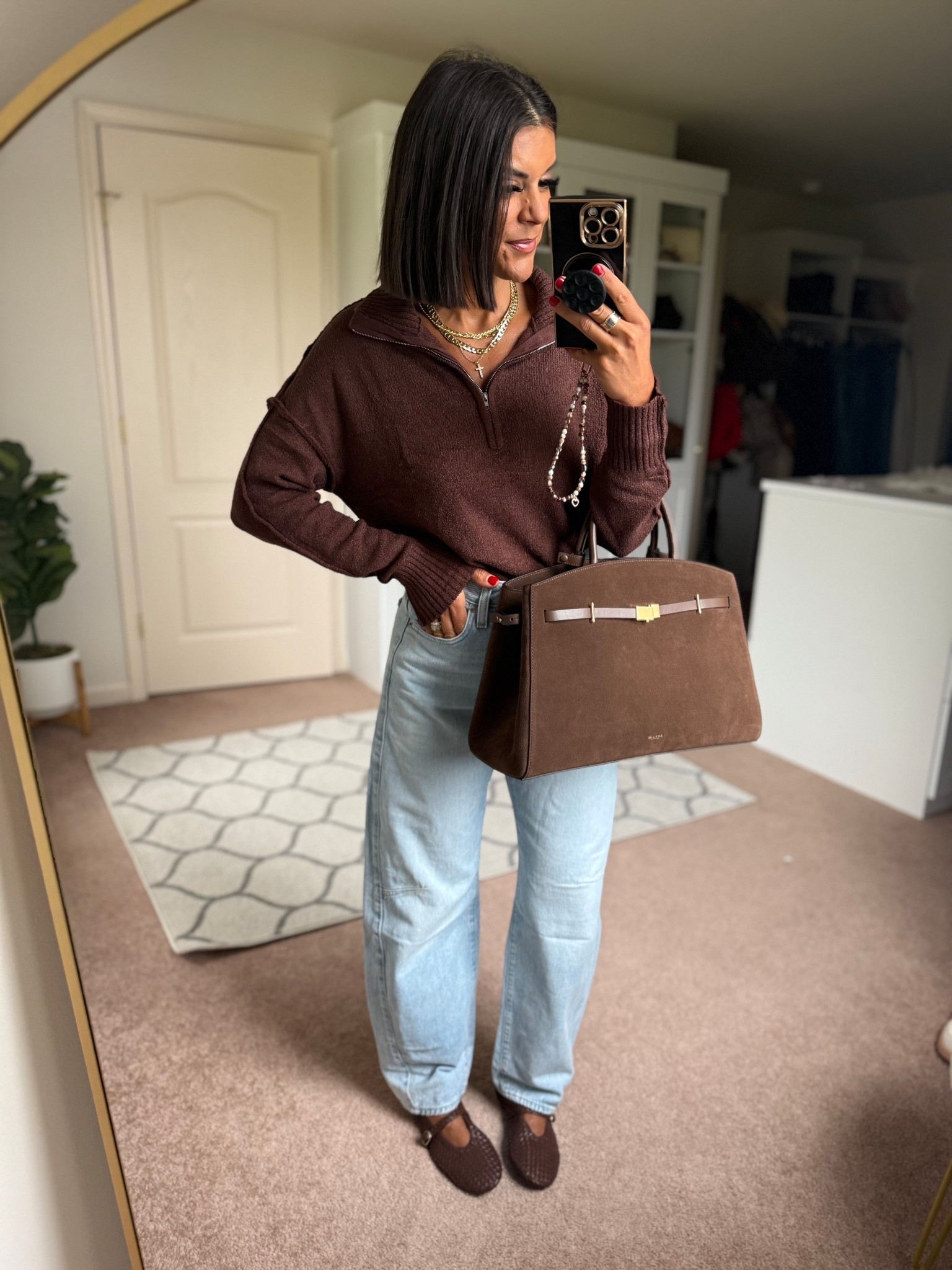 Size small in sweater size 26 in jeans shoes fit tts

#LTKFindsUnder100 #LTKSeasonal