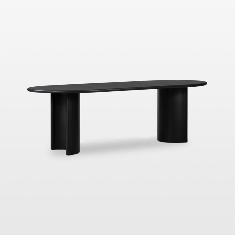 Panos Black Acacia Wood 94" Dining Table + Reviews | Crate & Barrel | Crate & Barrel