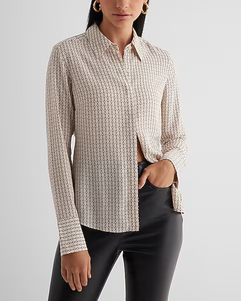 Printed Slim Portofino Shirt | Express