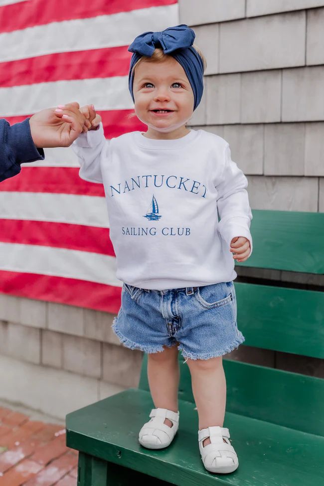 Nantucket Kids White Graphic Sweatshirt | Pink Lily