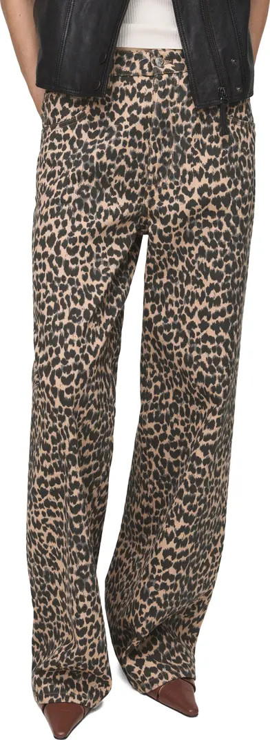 Leopard Print Straight Leg Jeans | Nordstrom