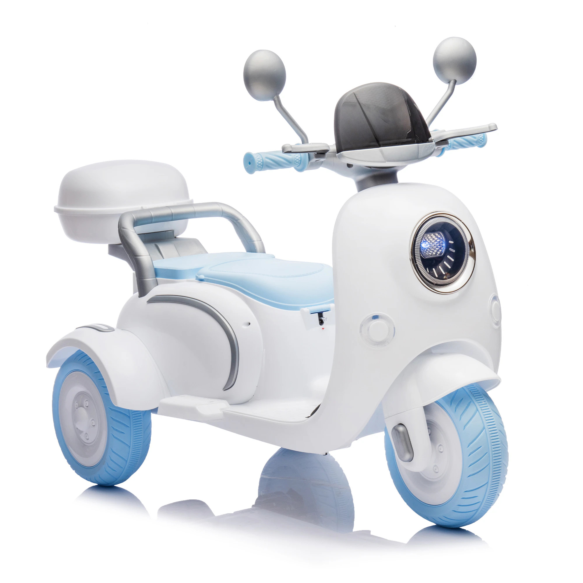 LUXEYARD Two motors Kids Ride On Level Up Two-seater Electric Motorcycle Three-wheel Toy wMusic Bluetooth USB Backseat flip adult seat Portable | Lowe's