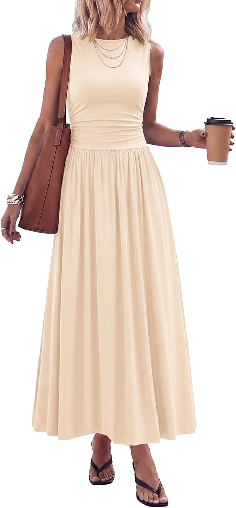 PRETTYGARDEN Summer Maxi Dresses for Women 2026 Sleeveless A Line Flowy Long Casual Sundress Wedd... | Amazon (US)