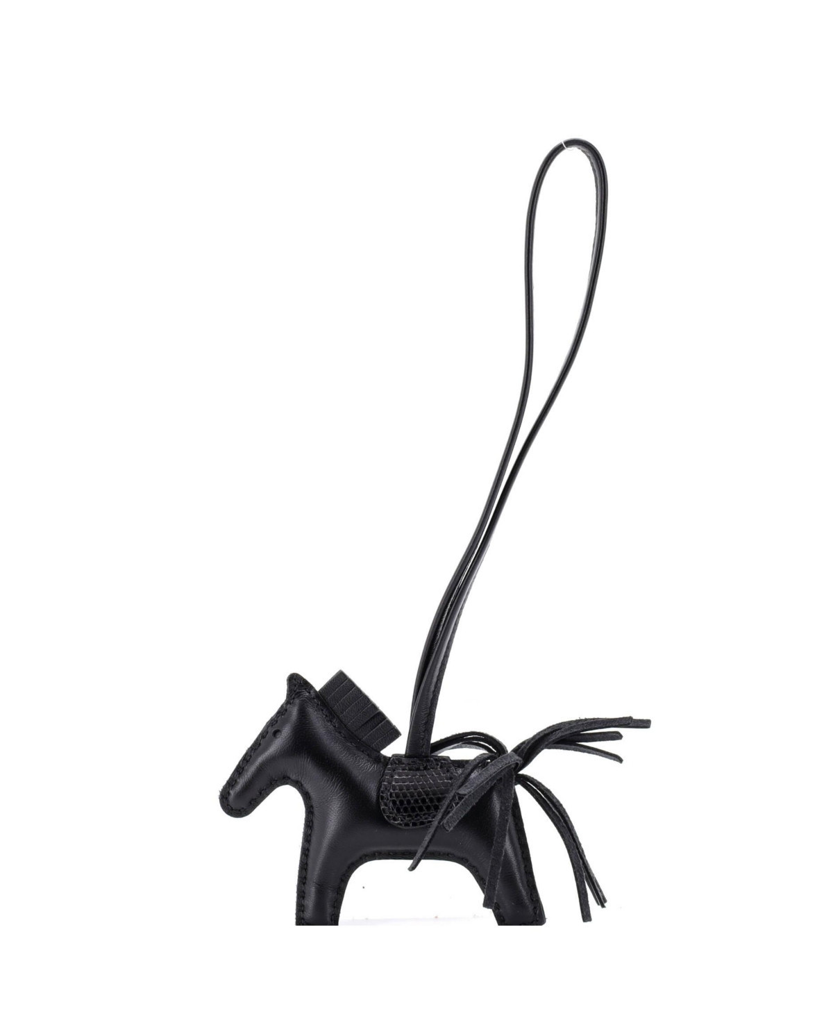 Pre-Owned Hermes Pm GriGri Rodeo Touch Bag Charm Leather with - Black | Macy's