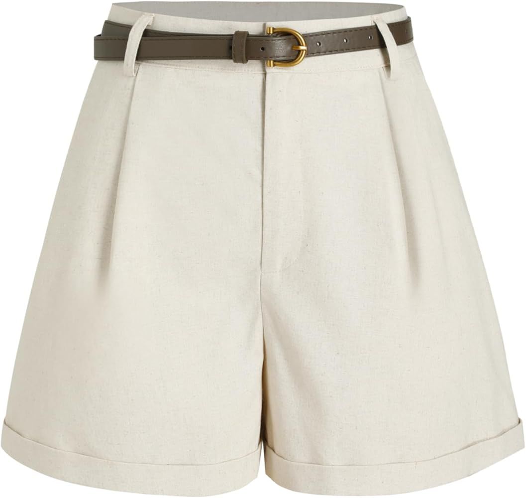 CIDER High Waist Belted Wide Leg Shorts | Amazon (US)