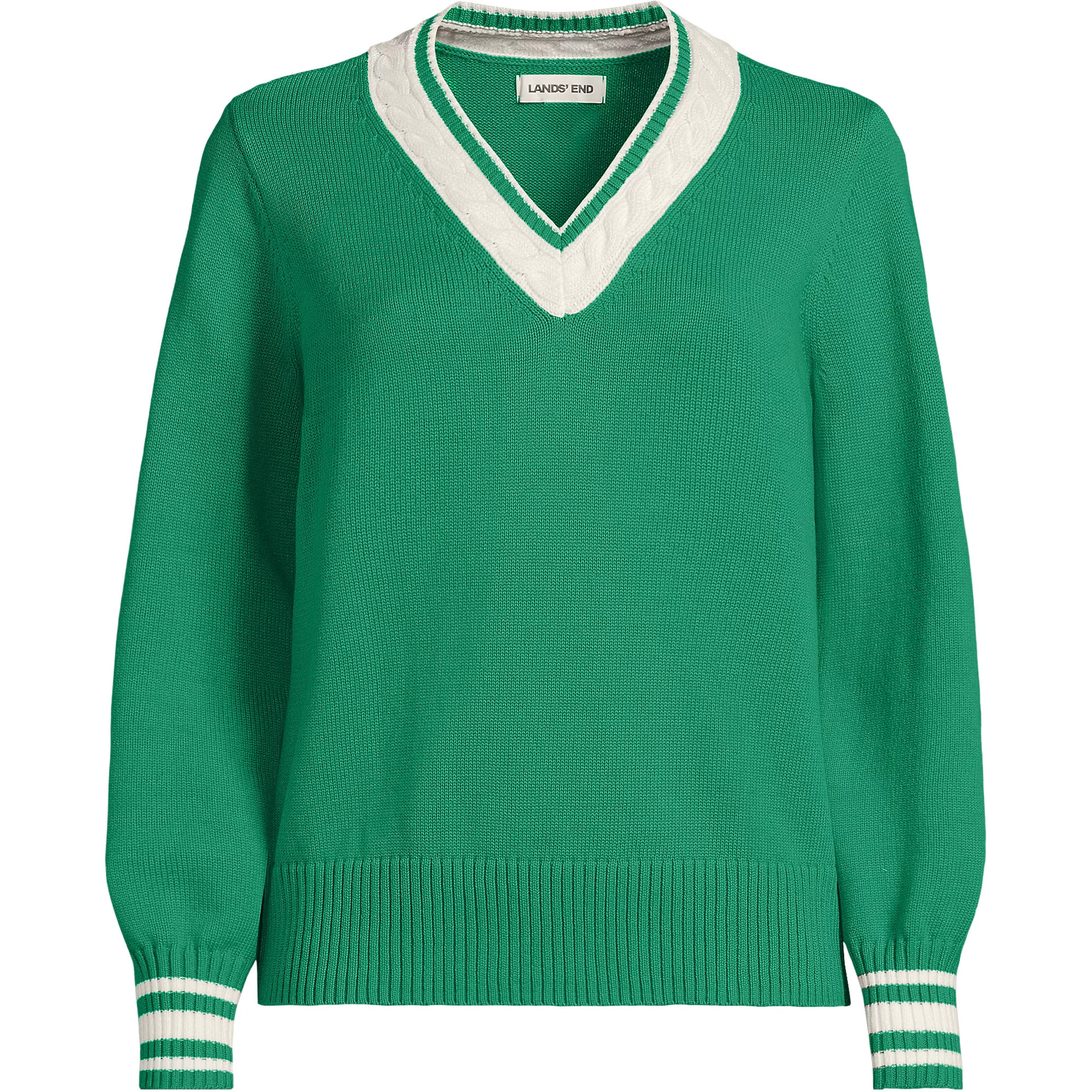 Women's Drifter Set in Sleeve Vneck Sweater | Lands' End (US)