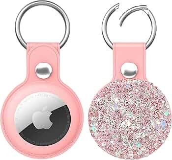 QearFun Bling Diamond Apple Airtag Case, Sparkly Leather Airtag Keychain Holder with Shiny Rhines... | Amazon (US)