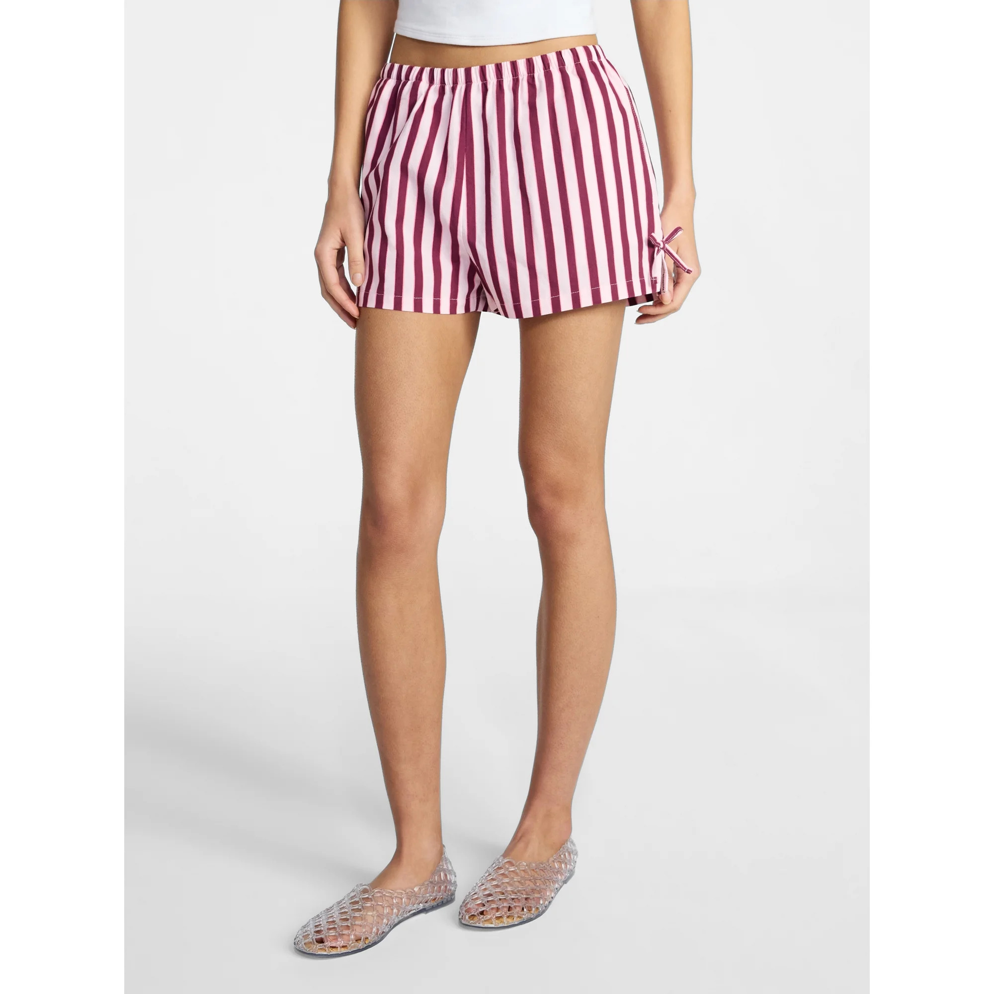 No Boundaries Cotton Pull-On Shorts with Side Bows, Women's XXS-XXL | Walmart (US)