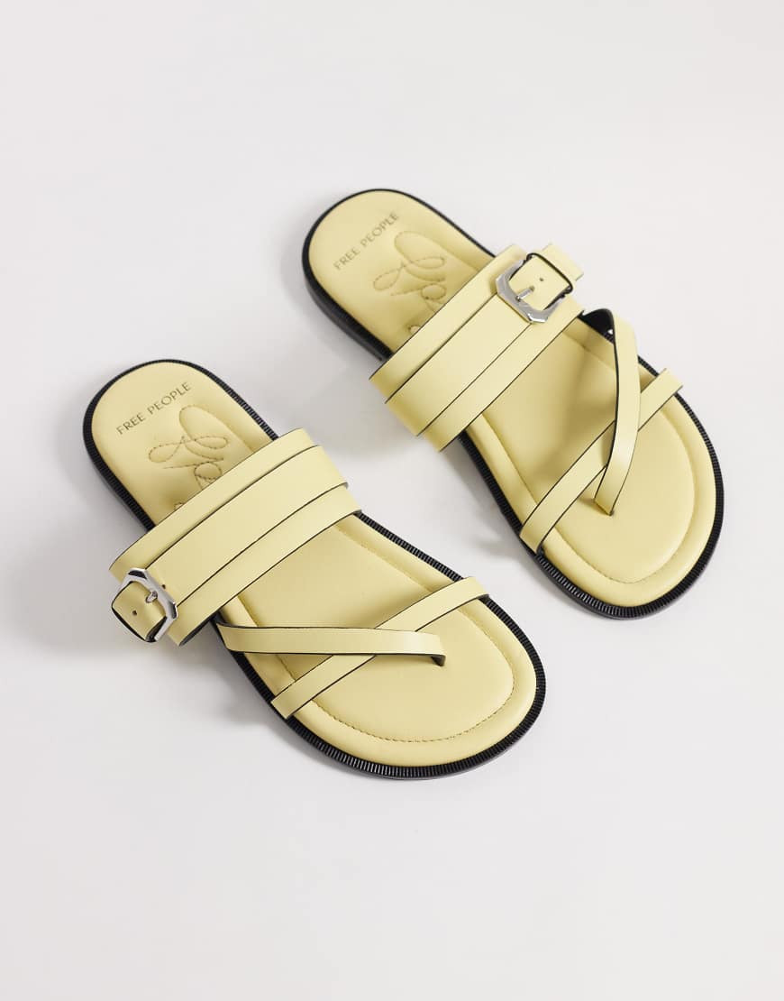 Free People belted cross strap sandal in sunkissed yellow | ASOS (Global)