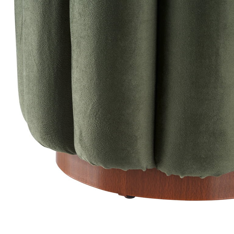 Better Homes & Gardens Lillian Velvet Tufted Ottoman, Olive | Walmart (US)