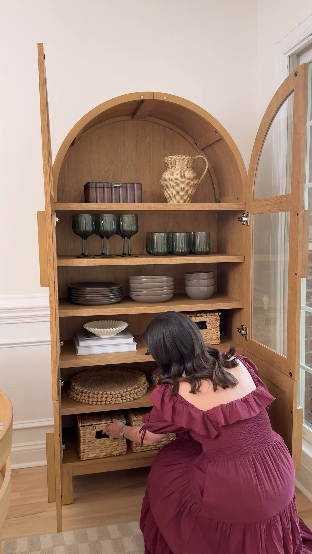 The most beautiful (and affordable) arched cabinet is back in stock! Also linked the affordable dinnerware and decor I used



#LTKHome