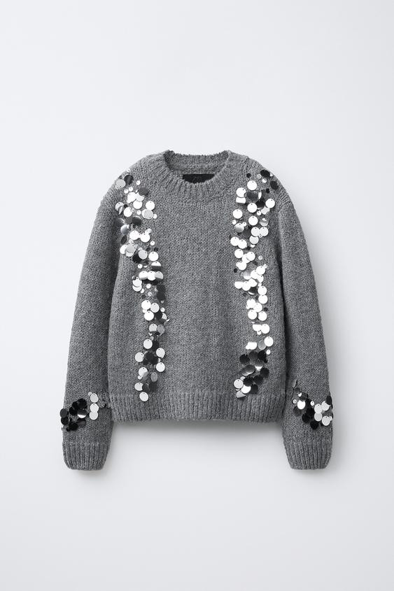 SEQUIN KNIT JUMPER | Zara US