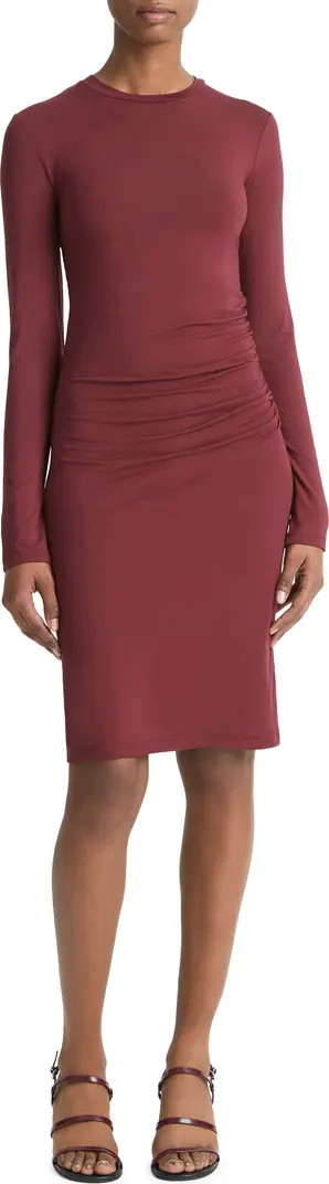Draped Long Sleeve Crewneck Dress | Nordstrom Rack
