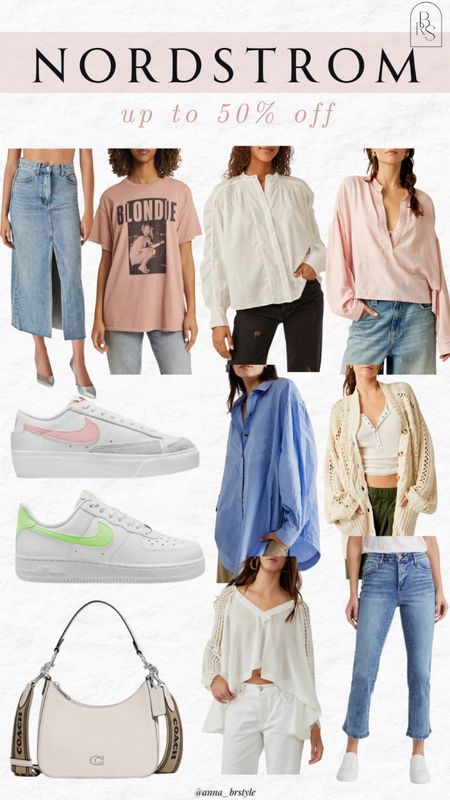 Nordstrom up to 50% off, denim skirt, nike sneakers, free people sale

#LTKfindsunder100 #LTKfindsunder50 #LTKsalealert