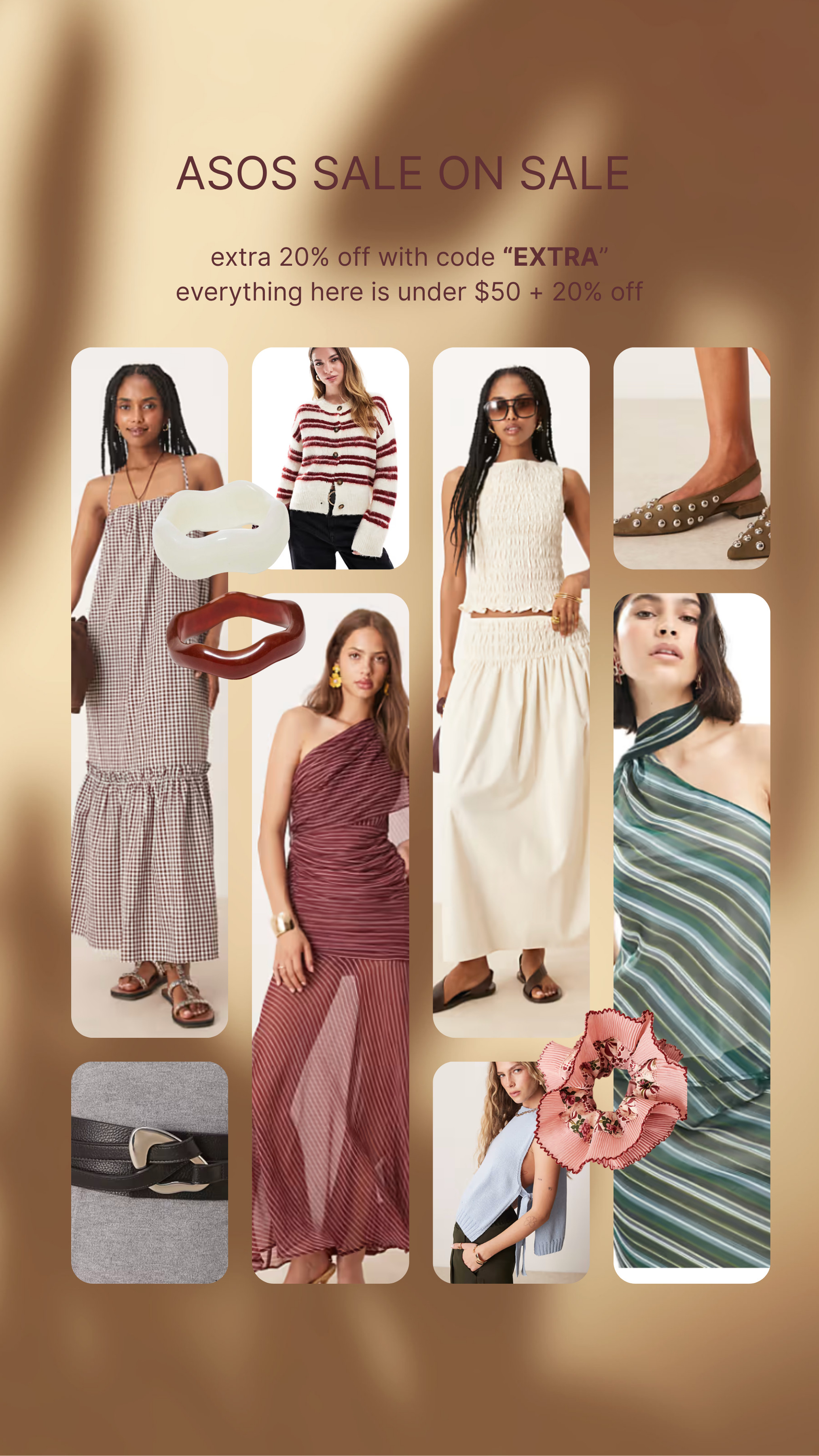 Extra 20% off sale at ASOS with code "extra". Everything linked is under $50!  

 

#LTKSeasonal #LTKSaleAlert #LTKFindsUnder50