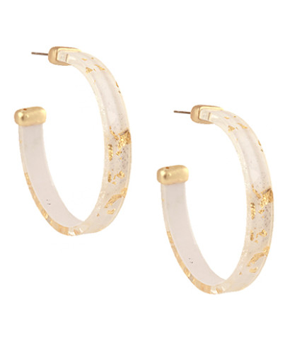 Large Gold Flake Hoops | Wilson Home Decor