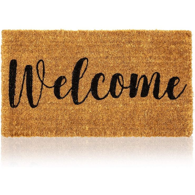 Juvale Natural Coir Doormat, Welcome Mats for Front Door, and Outdoor Entry, 17x30 In | Target