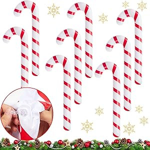 8 Pieces Inflatable Candy Canes Christmas Canes Balloons Outdoor Candy Canes Decoration for Chris... | Amazon (US)