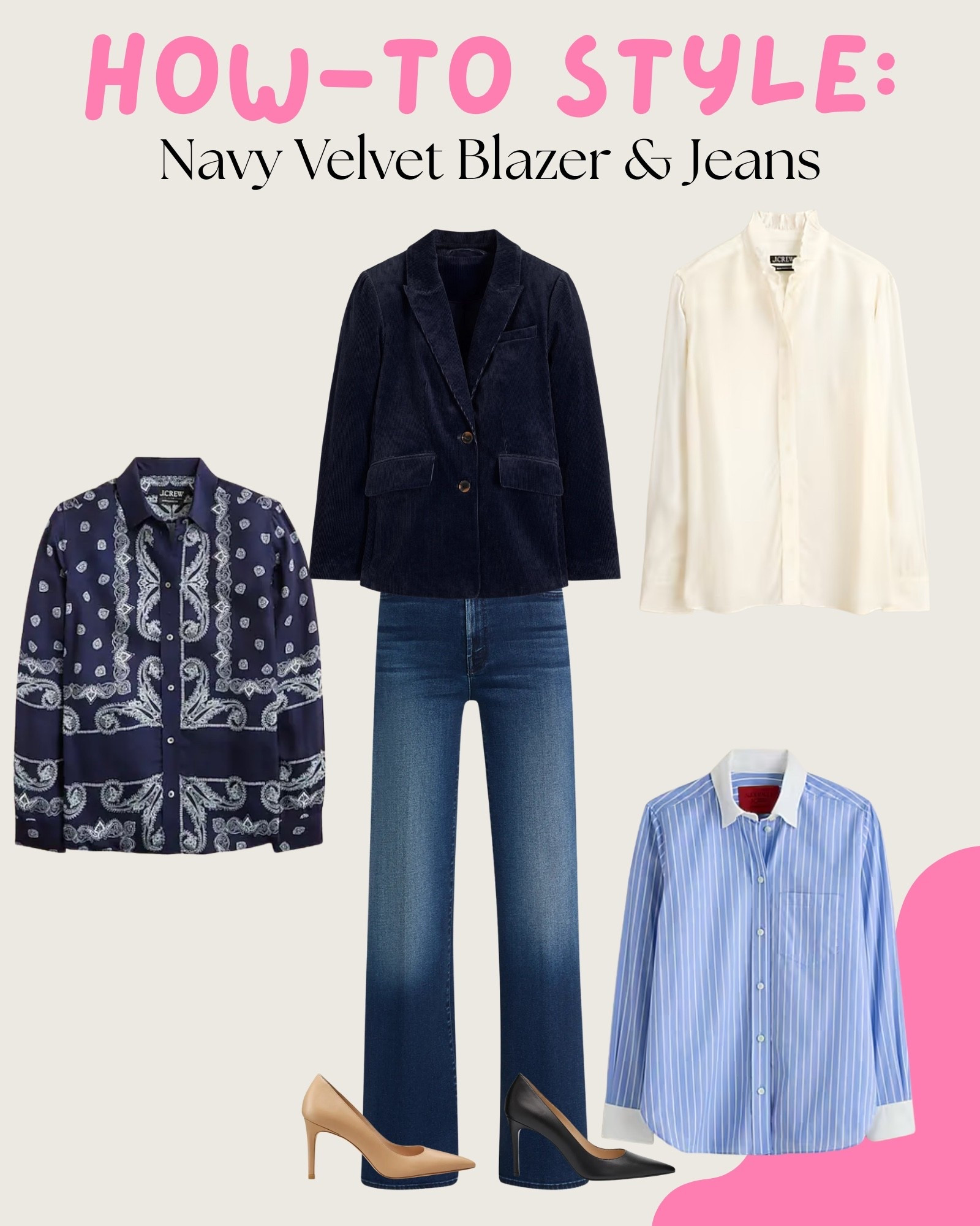 Almost everyone has a navy or black blazer in their closet. Sometimes we need a little refresh to give it new life. 🪄

Here is idea two, just like the navy slack opinion—but with jeans. Showing you that you can take workwear off duty! ⭐️


#LTKStyleTip #LTKWorkwear #LTKSeasonal