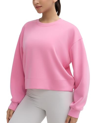 THE GYM PEOPLE women's cropped crewneck boxy fit sweatshirt