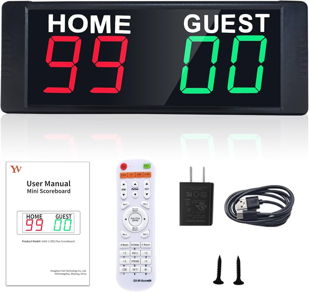 YZ LED Portable Digital Scoreboard, Tabletop Electronic Scoreboard with Remote, Score Keeper for ... | Amazon (US)