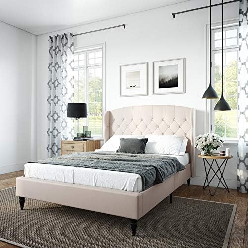 Classic Brands Coventry Upholstered Platform Bed | Headboard and Metal Frame with Wood Slat Support, | Amazon (US)