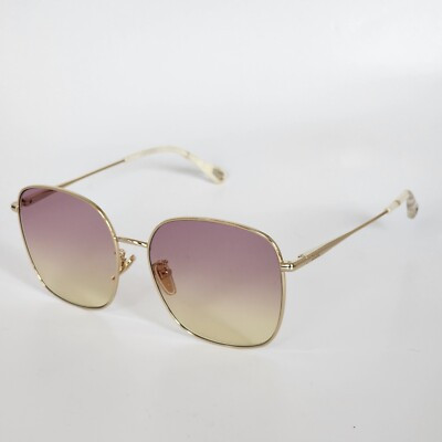 🍀CHLOE Square CH0076SK 004 Gold/ Gold  Pink Gradient Sunglasses | eBay US