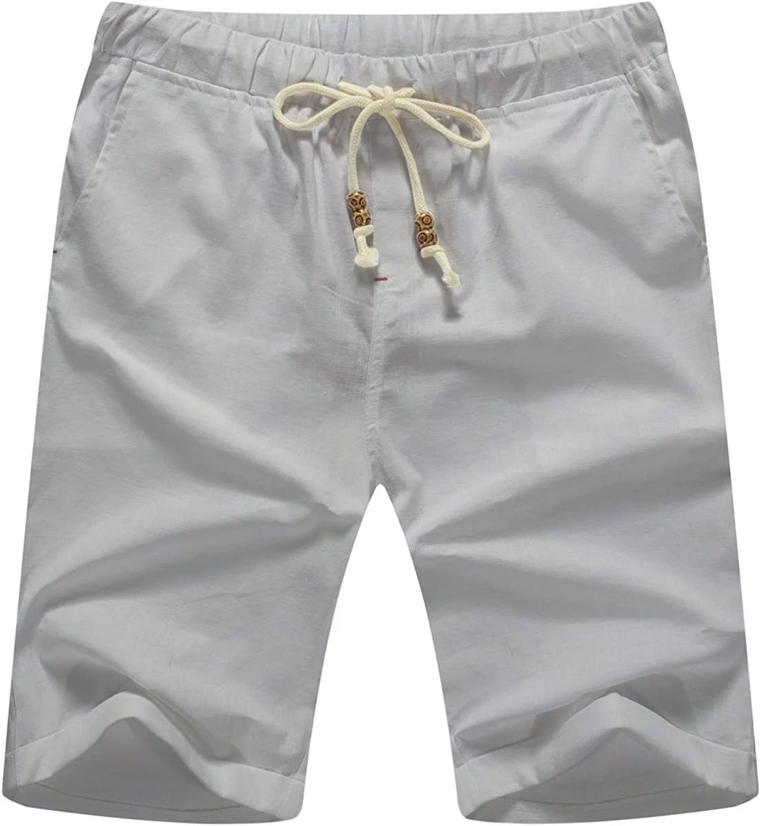 Iceglad Men's Linen Casual Classic Fit Short Drawstring Summer Beach Shorts | Walmart (US)