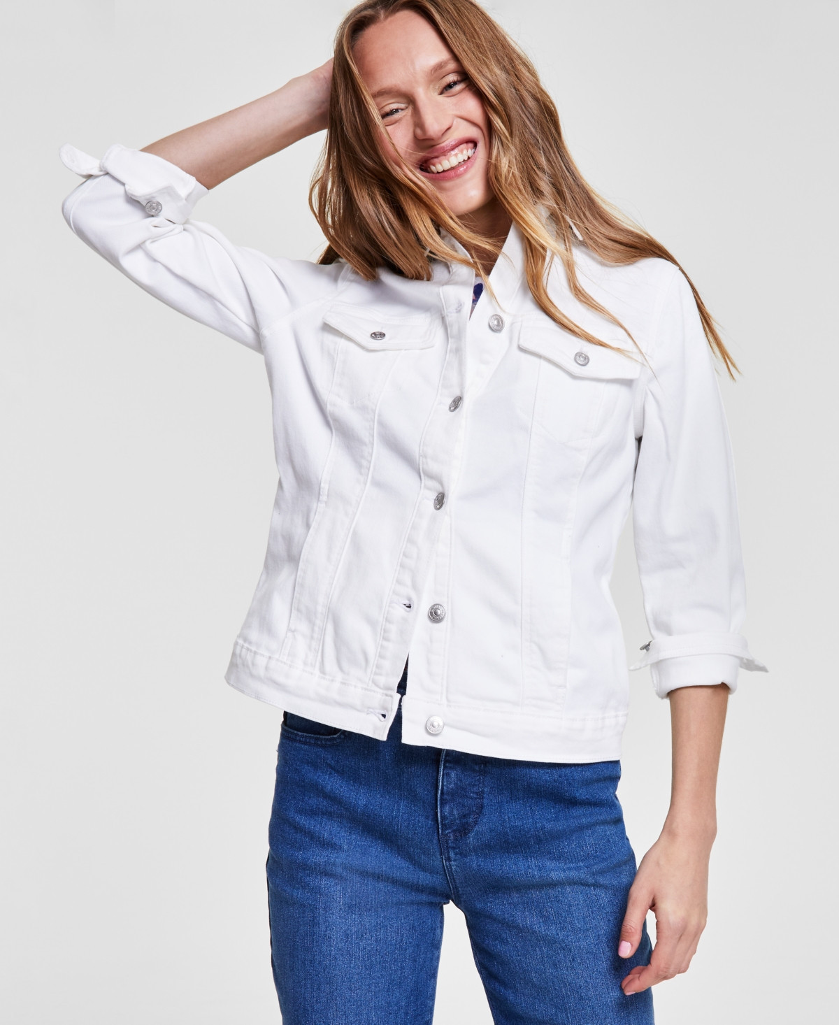 Gloria Vanderbilt Women's Amanda Classic Denim Jacket - Vintage White | Macy's