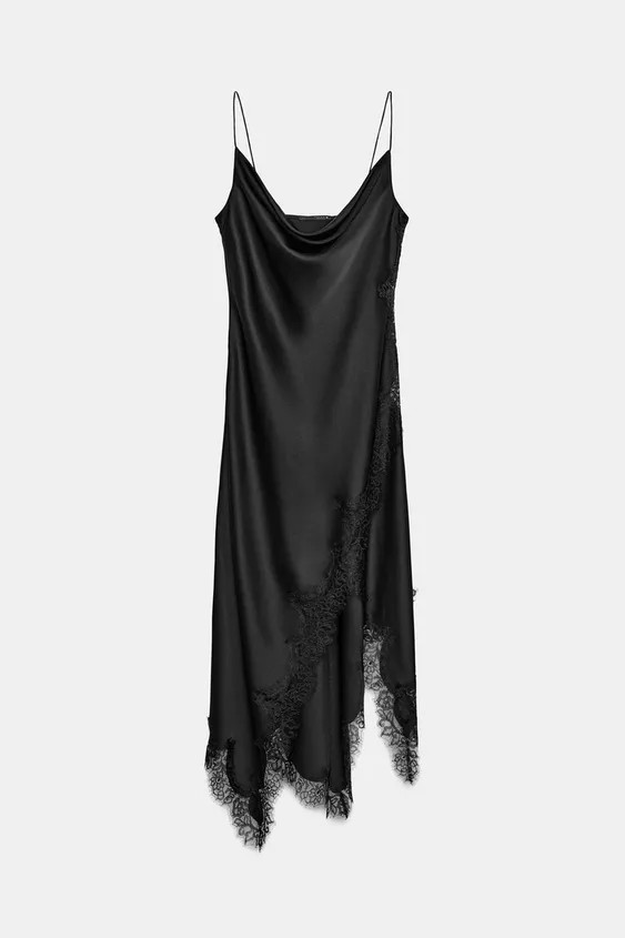 SATIN LACE DRESS ZW COLLECTION | Zara UK