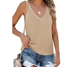 Tutorutor Womens Summer Sleeveless V Neck Sweater Vest Fall Knitted Loose Cami Tank Tops | Amazon (US)