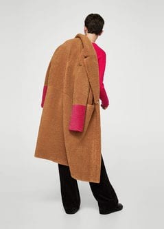 Manteau en fausse fourrure contrastante | MANGO (FR)