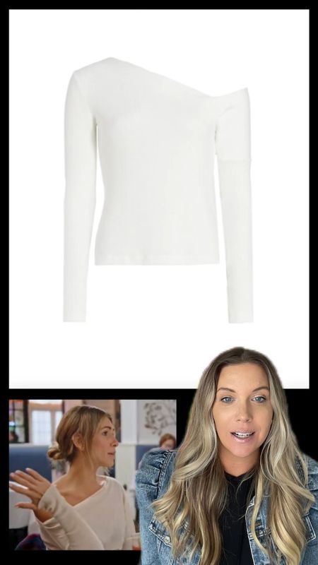 Erin Lichy’s ivory off the shoulder top from the Real Housewives of New York is now on sale for $52 in white (ivory sold out after we posted)
