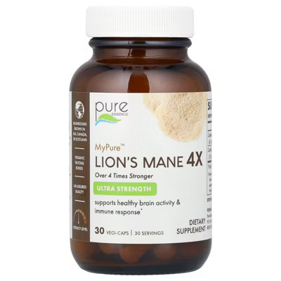 Pure Essence MyPure™, Lion's Mane 4X, Ultra Strength, 30 Vegi-Caps | Target