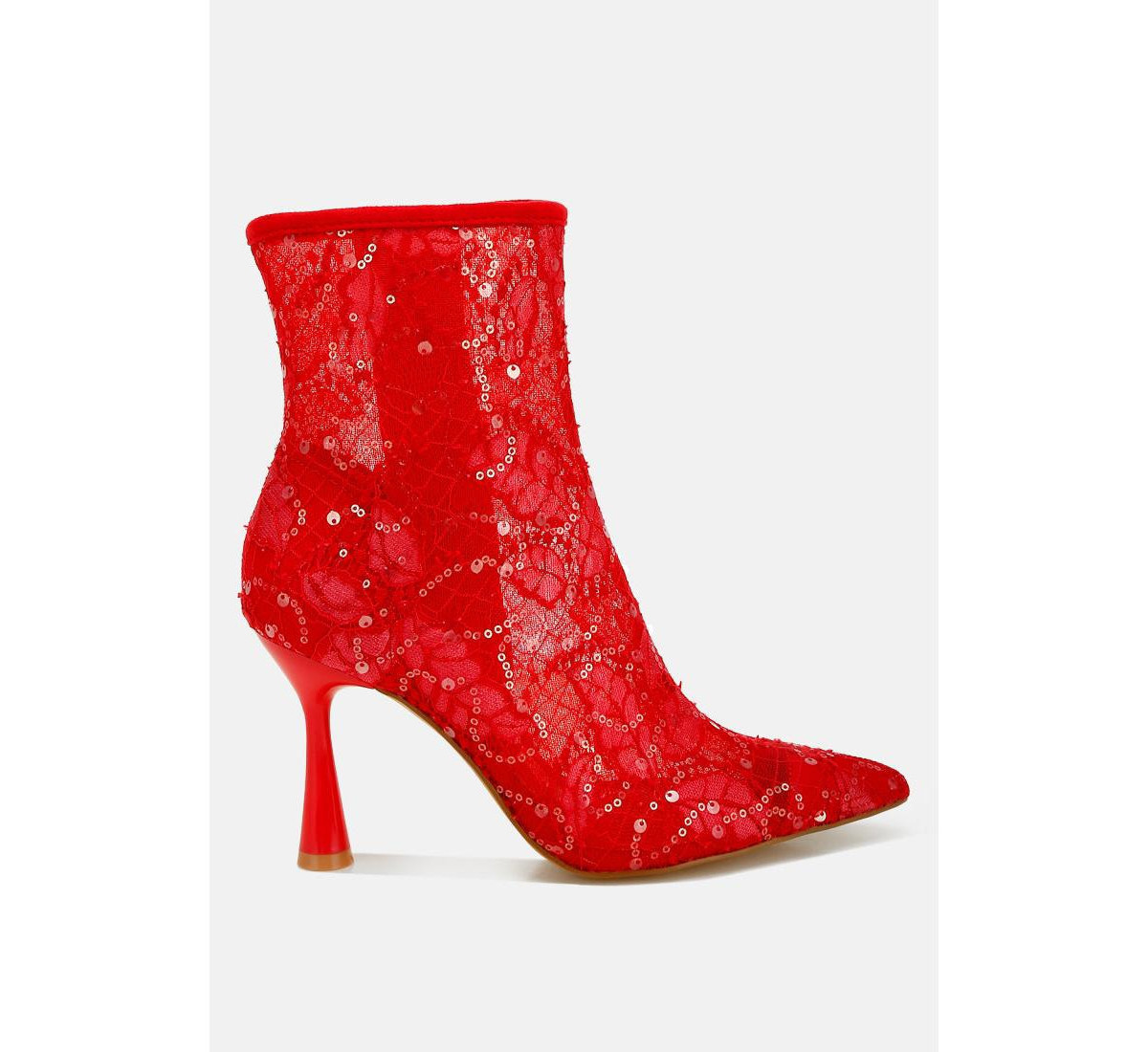 Samia Sequin Lace Boots - Red | Macy's